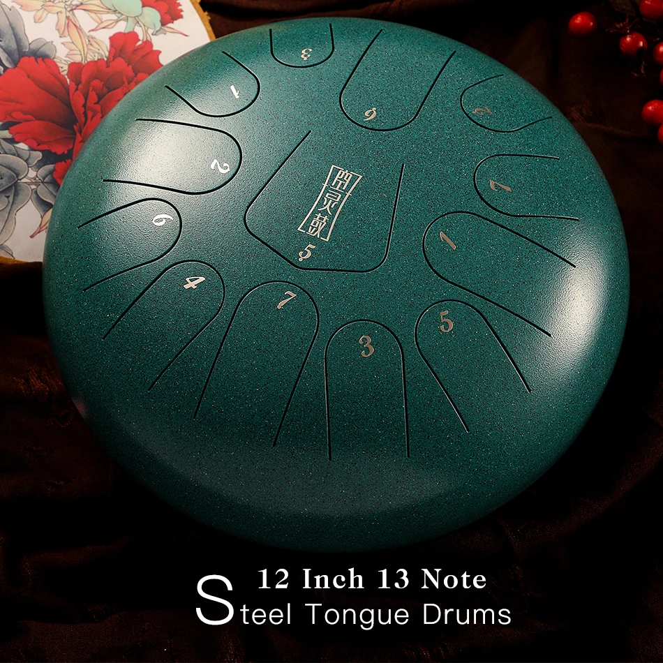 Brand 12 Inch Drum 13 Tone Steel Tongue Drum  With Padded Drum Bag And A Pair Of Mallets  huedrum Yoga Meditation enlarge