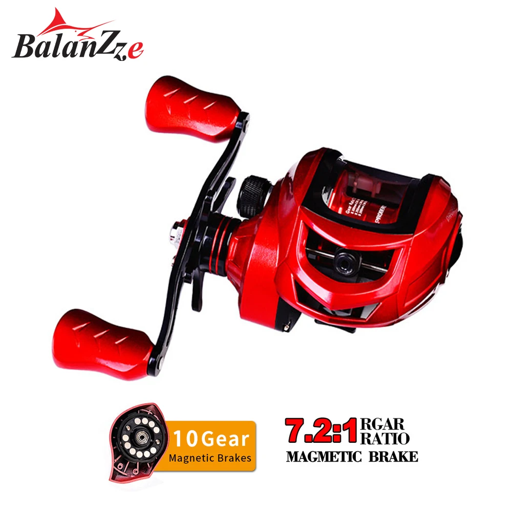 

Balanzze Fishing Reel 9+1BB Bait Casting Reel 7.2:1 High Speed Spool Carretes Baitcasting Reel for Seaboat Saltwater Fishing