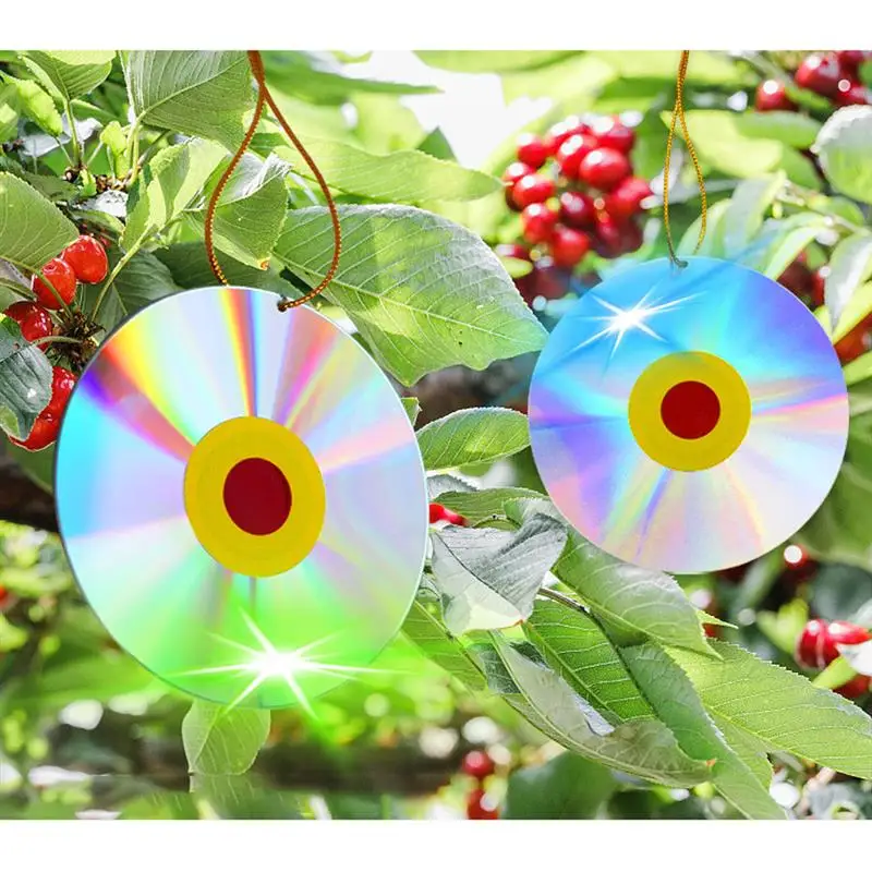 

4Pcs DIY Bird Reflector Discs Bird Scare CDs Crafts Making CDs Reflective CDs