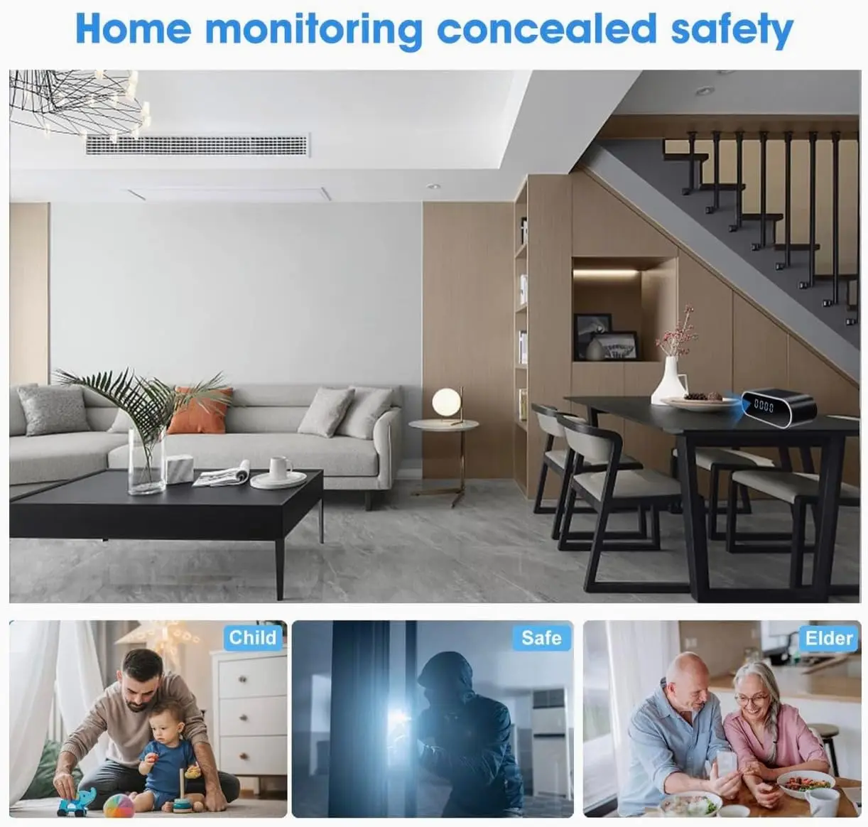 HD 1080P Настольные часы Мини-будильник Беспроводная Wi-Fi IP P2P Камера ИК-видеокамера ночного видения Домашняя безопасность Веб-камера наблюдения (art.: 3920cf4b7d305) - 3920cf4b7d305