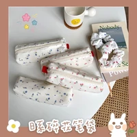 pencil case fresh style small flowers pencil case cute simple pencil bag stationery bag storage bags school student supplies