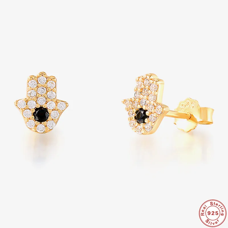 

Ear Studs S925 Sterling Silver Angel Eyes Black Diamond TikTok Same Style Diamond-Embedded Exquisite Jewelry Earrings