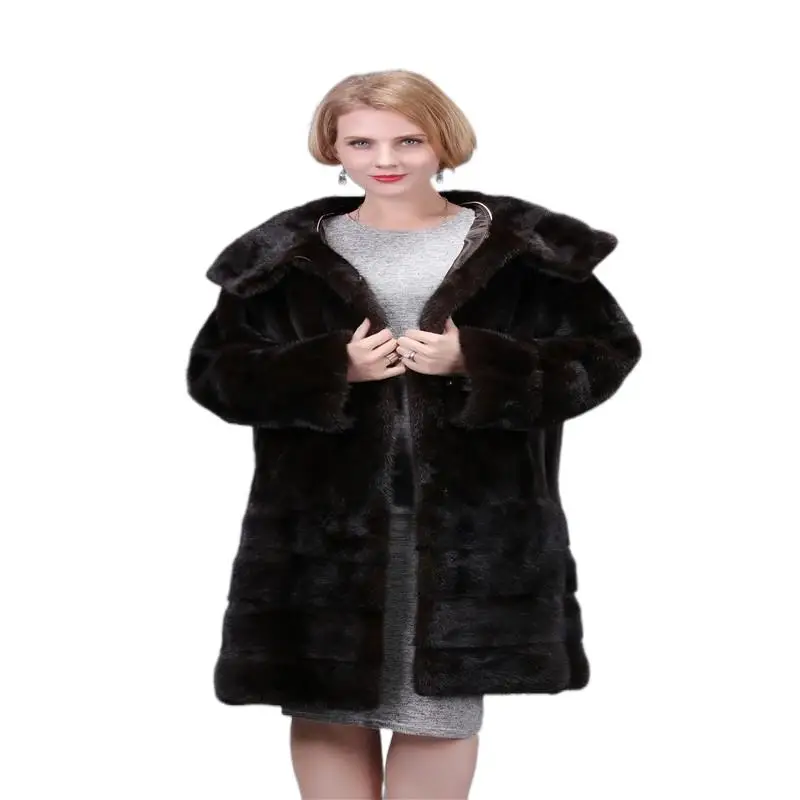 High Quality Natural Mink Fur Coats Of Women Pink Genuine Fur Parkas Thick Warm Winter Real Mink Female Jackets fourrure femme