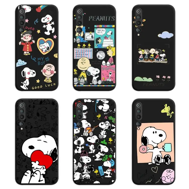 

Cute cartoon charlie brown dog Snoopy Phone Case for Xiaomi Mi Note 11 10 9 8 11X Lite 9T CC9 POCO M3 X3 Pro SE