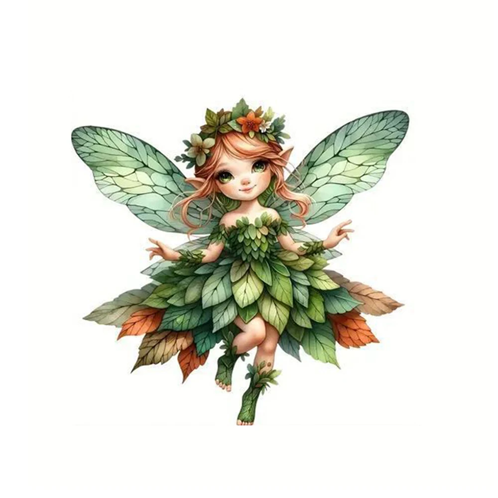 2D акриловый зеленый эльф кулон цветок фея подвески маленький свежий