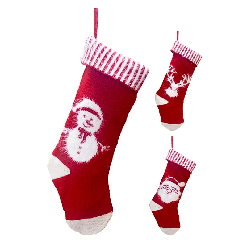 

Рождественские чулки, Рождественская яркая Подарочная сумка, подвесные украшения для рождественской елки