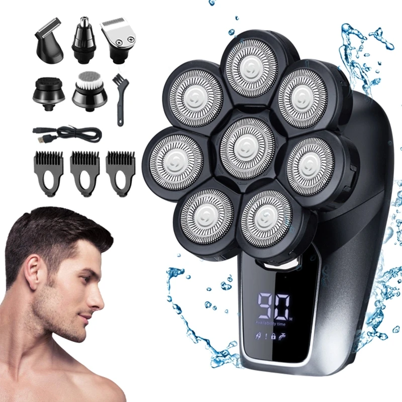 

Upgrade 6 in 1 Electric for Razor Bald for Head Shaver Wet and Dry Shavers for Men with IPX6 Class Waterproof & LED Disp