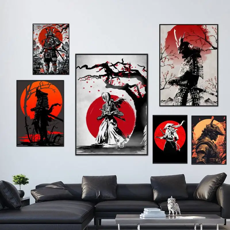 

Японский самурай укийой плакат картина принты модная стена холст искусство Кухня Декор
