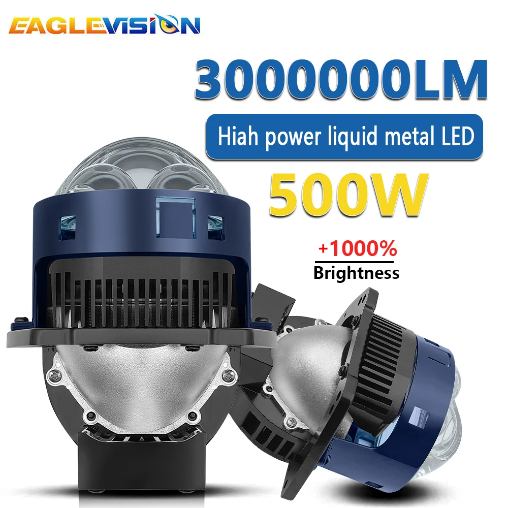 

EAGLEVISION универсальная 500 Вт лазерная противотуманная лампа для дальнего и ближнего света 6000K Bi светодиодный Противотуманные фары проектор для ярких противотуманных фар 400 Вт