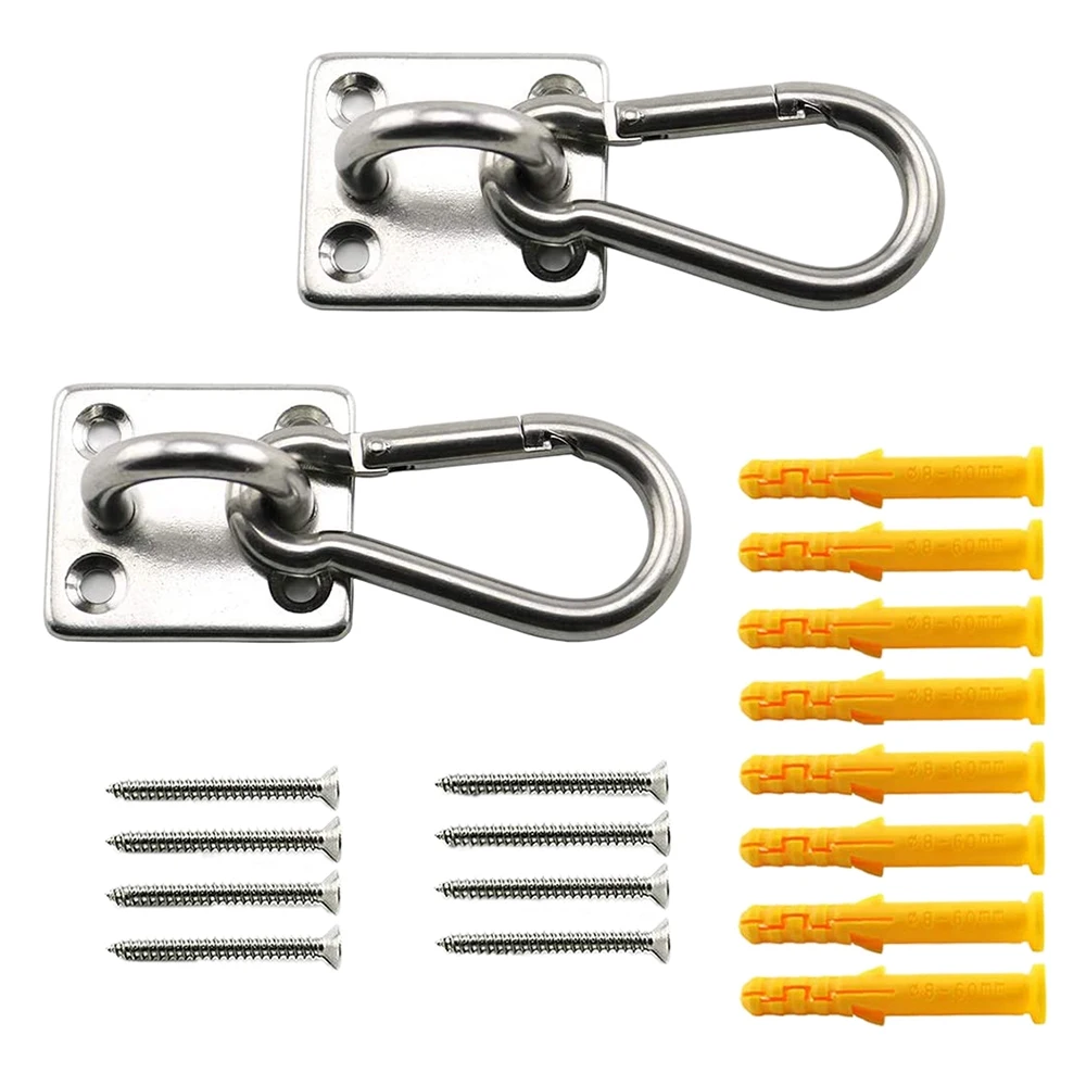 

2 Set M6 Ceiling Wall Mount Hanging Hardware Fitting Set U-Shaped Hooks For Yoga Hammock Swings Marine Yacht Accessories