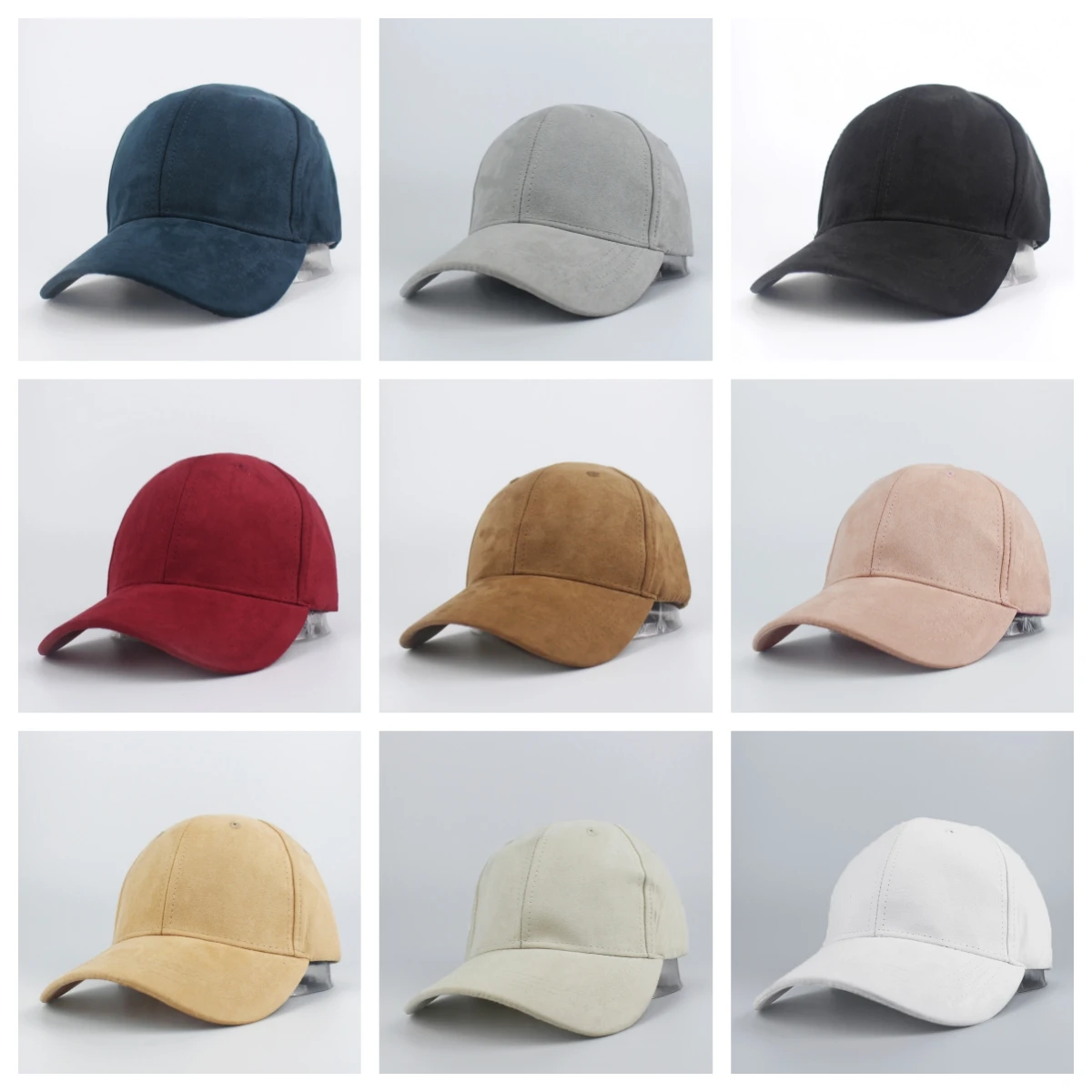 

Однотонная замшевая кожаная бейсболка, регулируемая шапка с ремешком сзади для мужчин и женщин