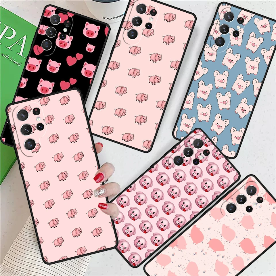 Милый мультяшный Свинья для Samsung Galaxy S24 Ultra S21 S22 S8 S9 S10E Note 10 20 Plus FE S23 чехол телефона
