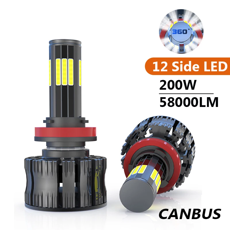 2 шт., Автомобильные светодиодные лампы 360 200 Вт 9006 лм H8 H3 H7 H9 9005/HB4/HB3 H4 H11 H1 H13
