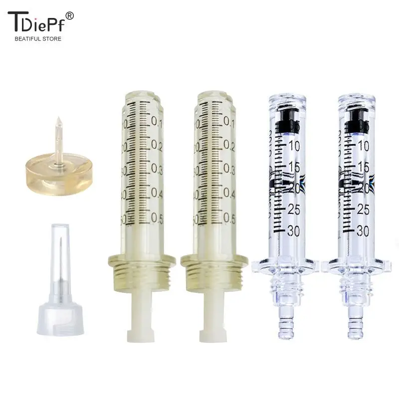 

1set Syringe Ampoule Head And Needle For Hyaluron Acid Pen Mesotherapy Gun Anti Wrinkle Lifting Lip Face Beauty Injector