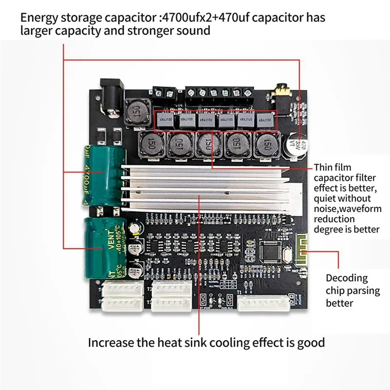 -Плата усилителя мощности TB22P 5.1bluetooth 50 Вт плата слева и справа с сабвуфером 100 для