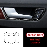 for audi a4l b8 a5 q5 09 17 4pcs real carbon fiber door handle frame panel decoration suitable interior car accessories