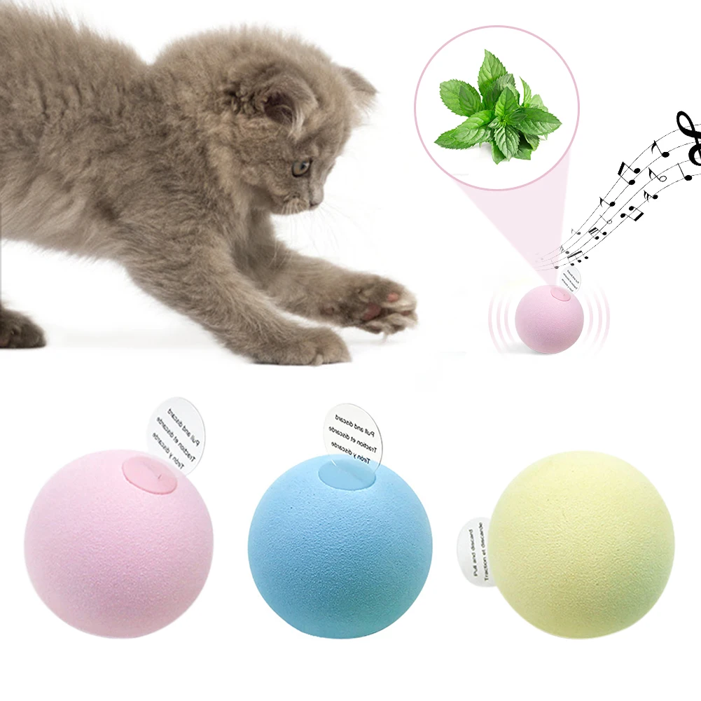 

Smart Cat Toys Interactive Ball Catnip Cat Training Toy Pet Playing Ball Pet Squeaky Supplies Toy for Cats Kitten Kitty