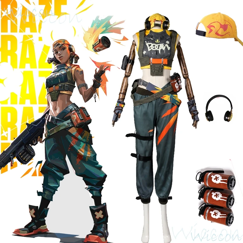Костюм для косплея Valorant Raze костюмы Power Girls наряд взрослых и женщин одежда ролевых