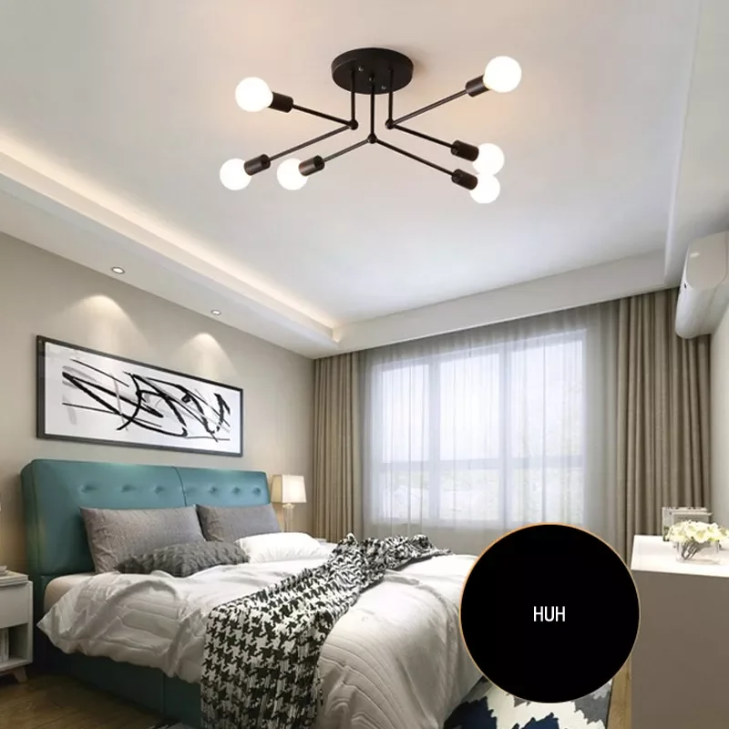 

2022New Nordic bedroom lamp modern minimalist art led ceiling lamp creative personality living room dining room study household