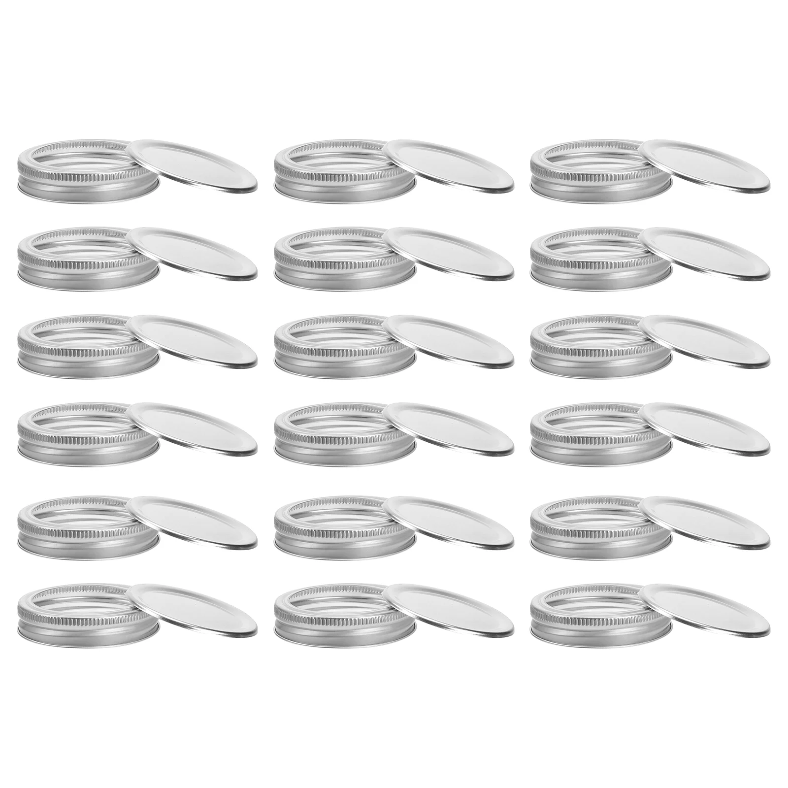 

24 Pcs 70mm Standard Round Tinplate Split-type Replacement Lids Set