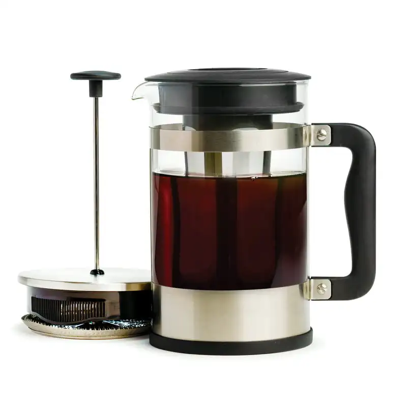 

Стальная Кофеварка 2 в 1, 51 унция кофеварка для холодного приготовления и пресс для кофе на 12 чашек