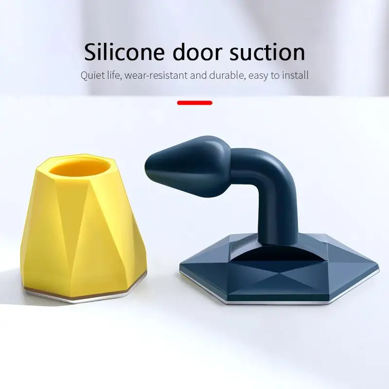 

Mute Non-punch Silicone Door Stopper Touch Toilet Wall Absorption Door Plug Anti-bump Door Holder Gear Gate Resistance Door Stop