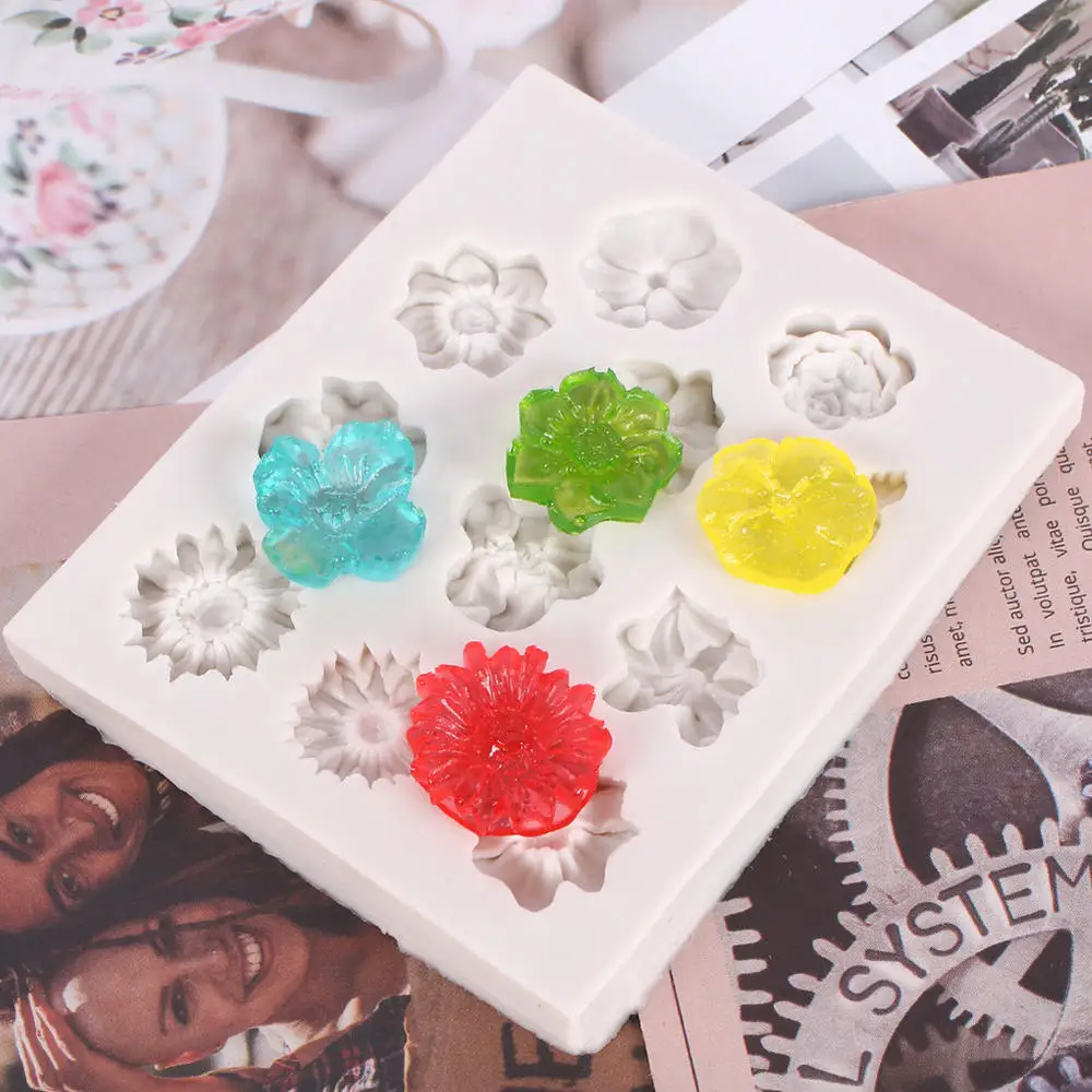 

Цветок, помадка, конфеты, силиконовая форма для украшения торта из сахарного ремесла, Топпер для кексов, полимерная глина, искусственный вос...