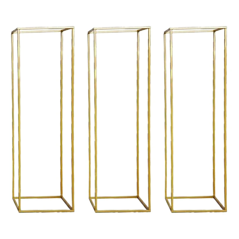 

3PC Flower Vase Floor Vases Column Stand Metal Road Lead Elegant Wedding Decor