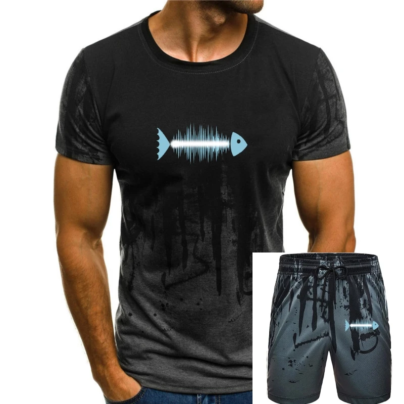 

Men Short sleeve tshirt Music Fish Pulse Rate Frequency Dance House Techno Wave Unisex T Shirt Women t-shirt