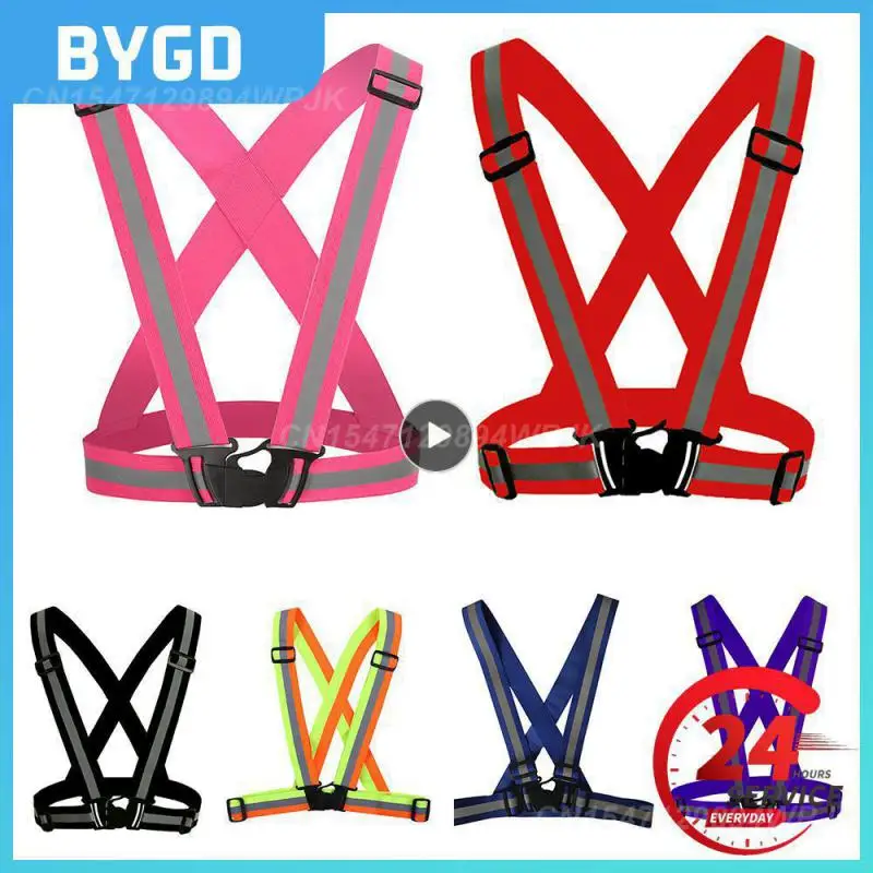 

1~10PCS Super-bright Adjustable Reflective Safety Vest High Visibility Reflective Vests Straps Reflective Straps Night Running