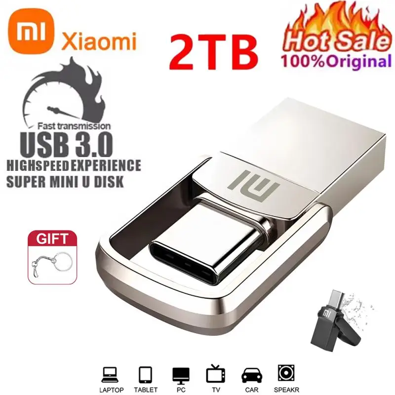 XIAOMI 2 ТБ USB Флешка OTG Металлический 3.0 Pen Drive Key 1 Тип C Высокоскоростной
