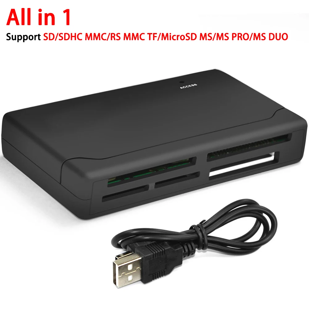 All in One Memory Card Reader USB2.0 USB SD Card Reader External SD Adapter Support TF CF SD Mini SD SDHC M2 MMC XD CF MS Pro XD