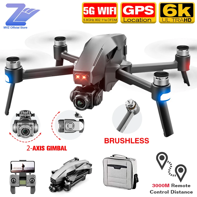 

M1 GPS Drone With Two-Axis Gimbal 4K Professional Camera 5G WIFI FPV Dron Brushless Motor 30mins Distance 3km Rc Quadcopter