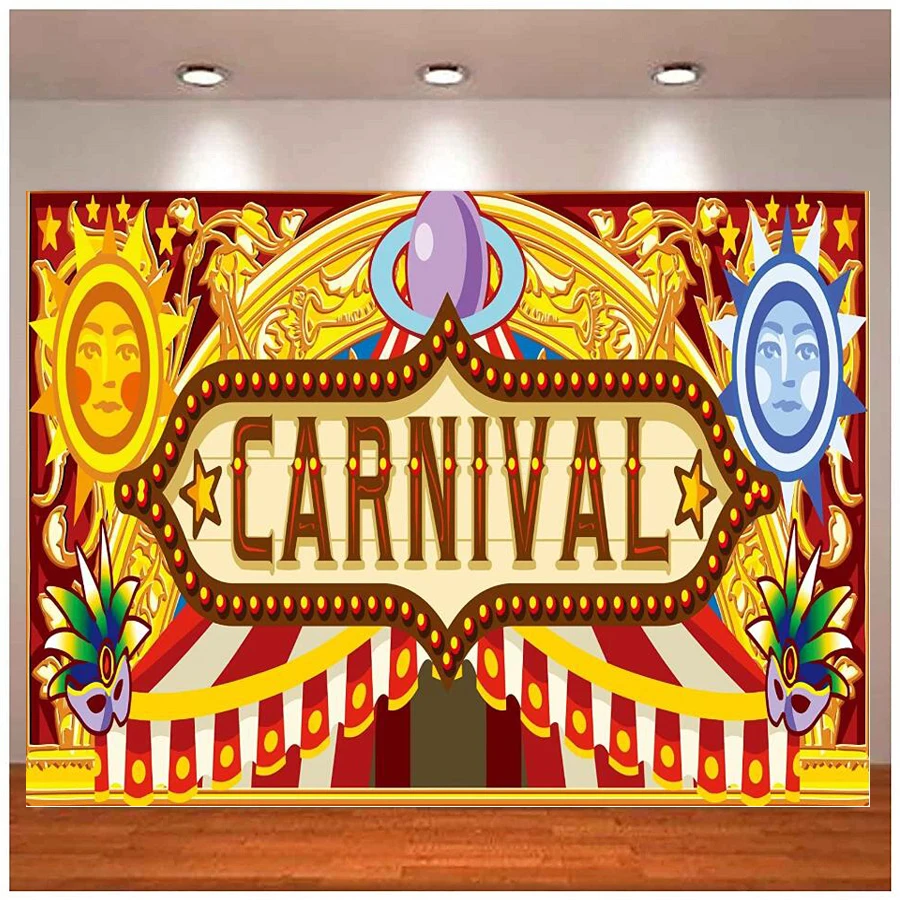 

Photography Backdrop Carnival Circus Themed Baby Shower Banner Newborn Boy Girl For Kids Birthday Party Decorations Background