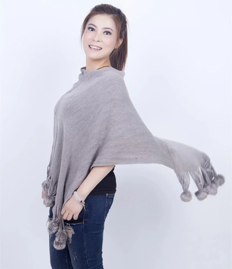 Женская шаль в Корейском стиле весенне-осенняя Вязаная Шаль с подвесным шариком