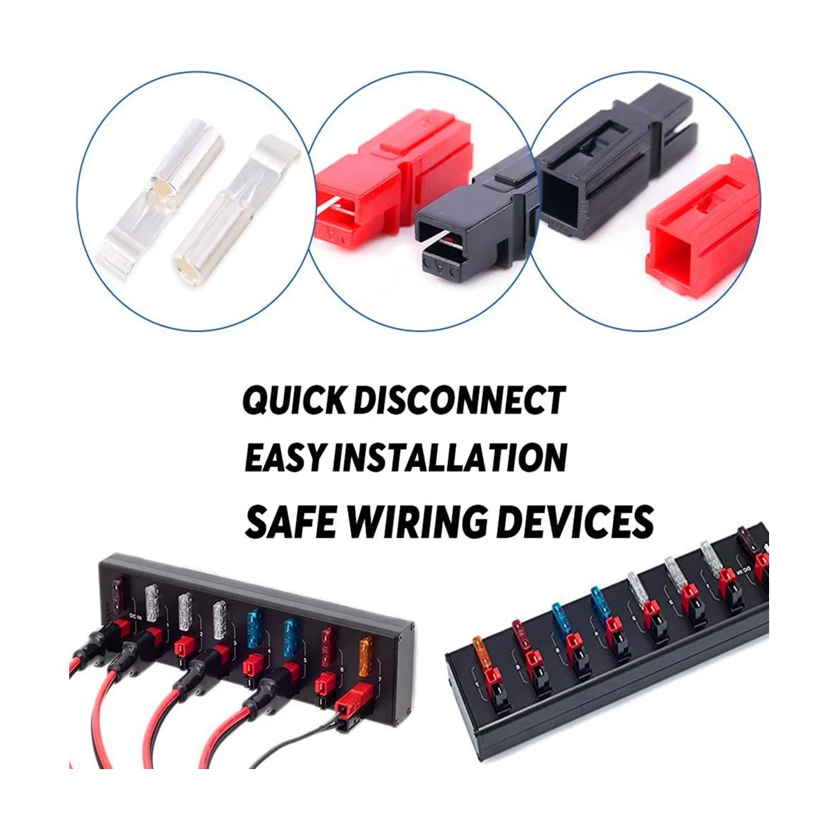 

10 Pair 30A 600V Power Connectors Accessories with Insulation Cover for Anderson Plug Terminals