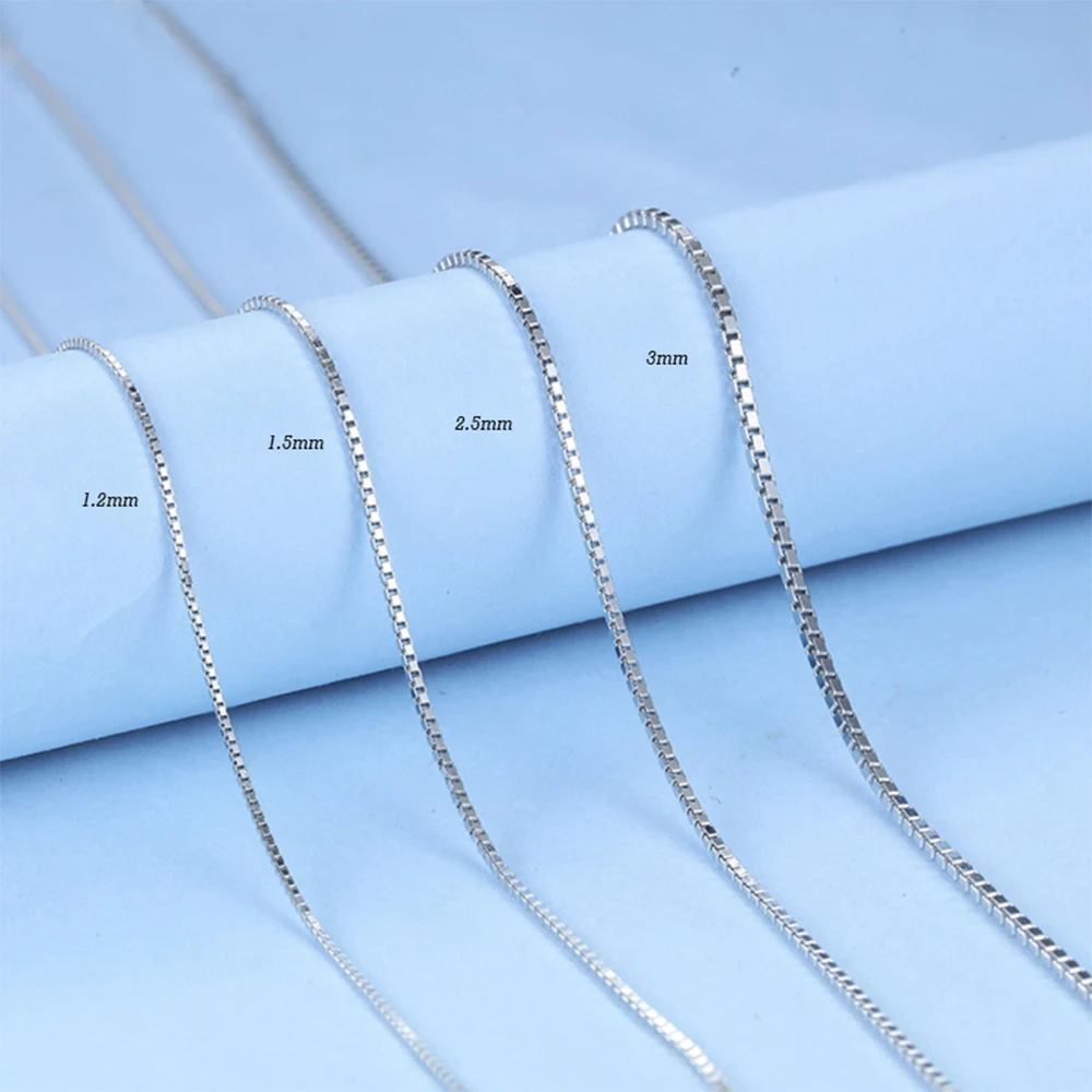 

Stainless Steel 1.2/1.5mm Width Gold Silver Color Box Chain Necklace 47CM+4cm Extend Link Women's Jewelry Wholesale Freeshipping