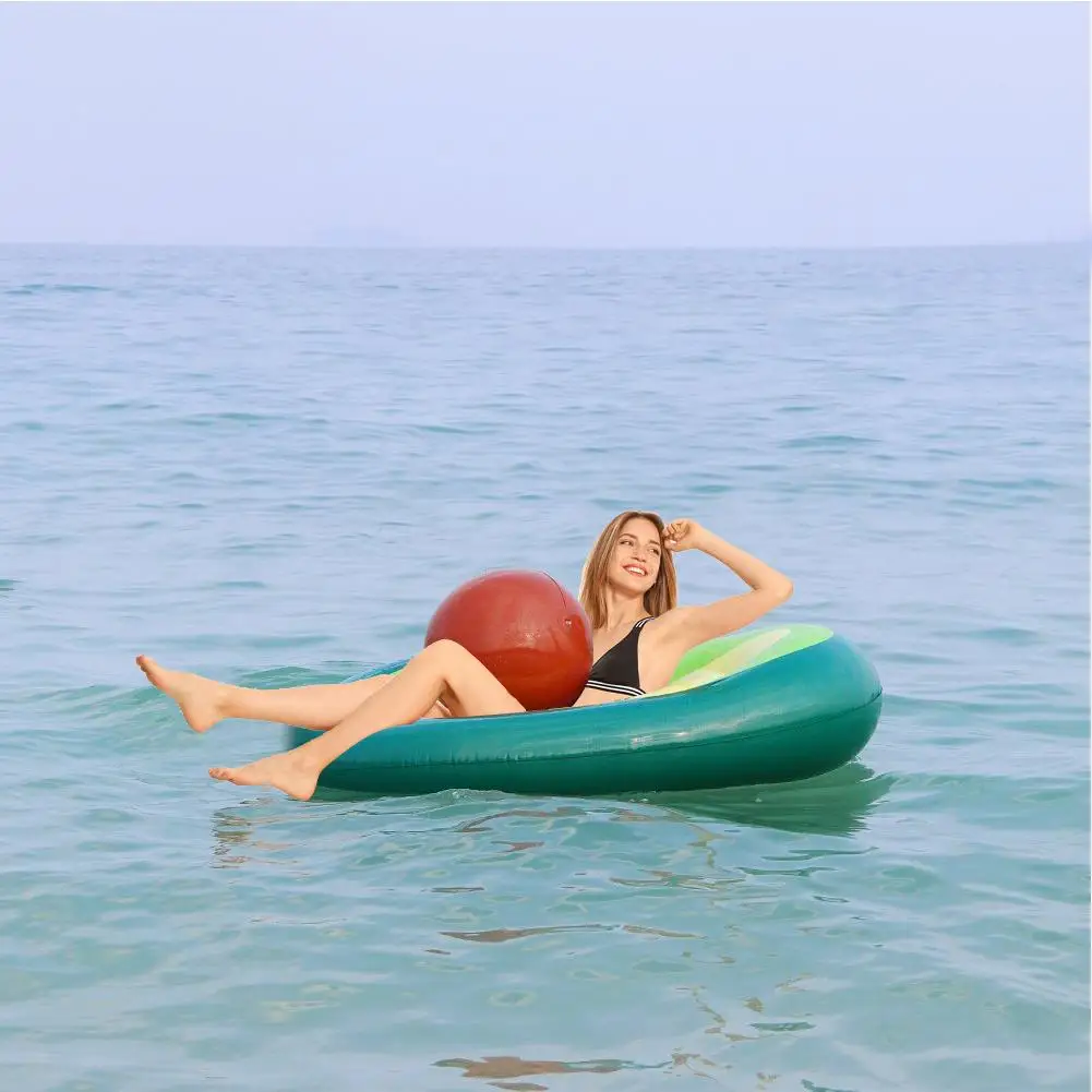 

Inflatable Avocado Floating Row with Ball High Quality PVC Wear-resisting Outdoor Beach Swimming Water Supplies 160x125x37cm