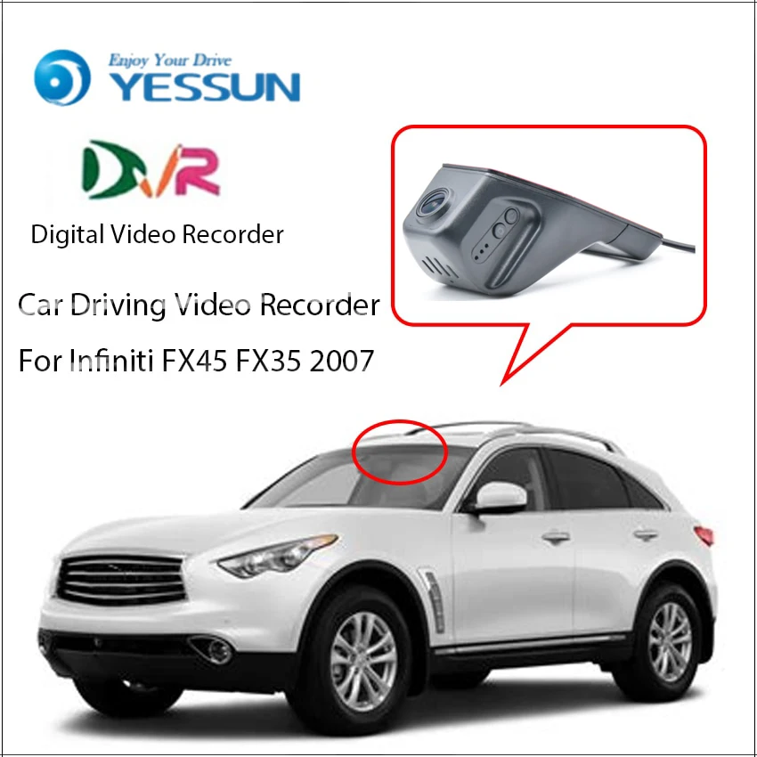 

YESSUN Автомобильный видеорегистратор Цифровой видеорегистратор для Infiniti FX45 FX35 2007-фронтальная камера HD 1080P