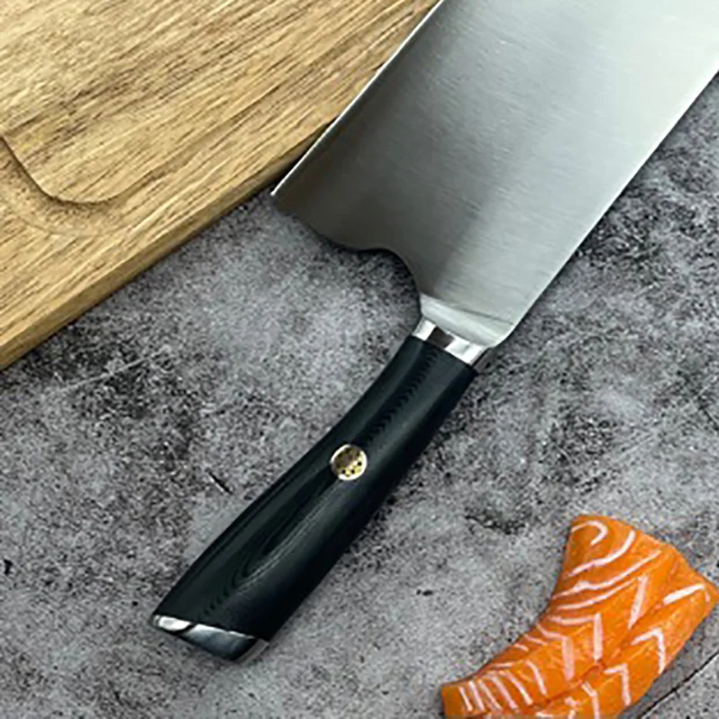 Нож для нарезки 3 слоя плакированного стального лезвия M390 рукоятка G10 острые