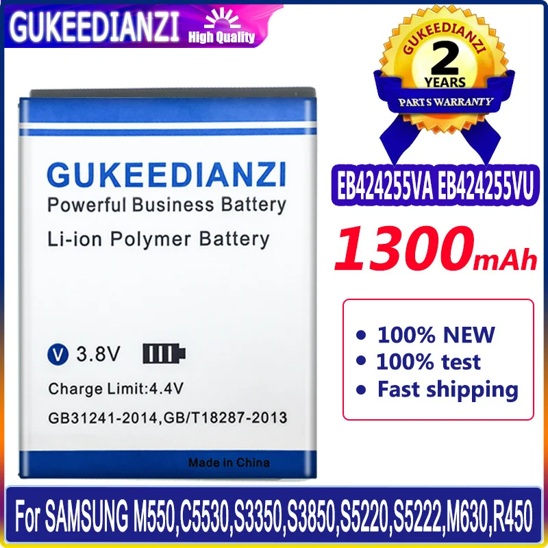Аккумулятор EB424255VA EB424255VU 1300 мАч для SAMSUNG M550,C5530,S3350,S3850,S5220,S5222,M630,R450,R380,R390,SCH-R560,R561 Bateria