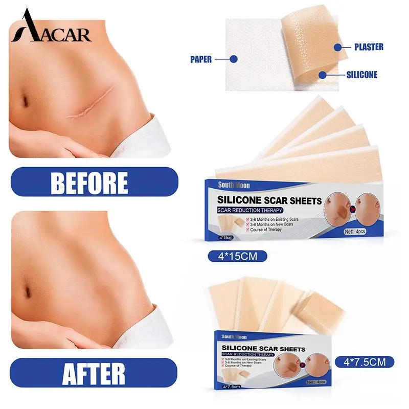 

4 шт., силиконовые полоски для удаления шрамов