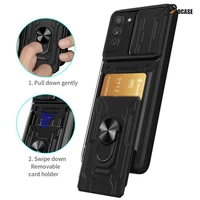 for samsung galaxy s21 s 21 plus case magnetic ring armor card slot phone cases for s20 s22 ultra fe bracket stand holder cover