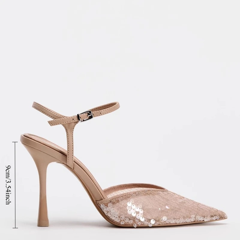 Роскошные женские туфли-лодочки с блестками для свадьбы элегантные пикантные