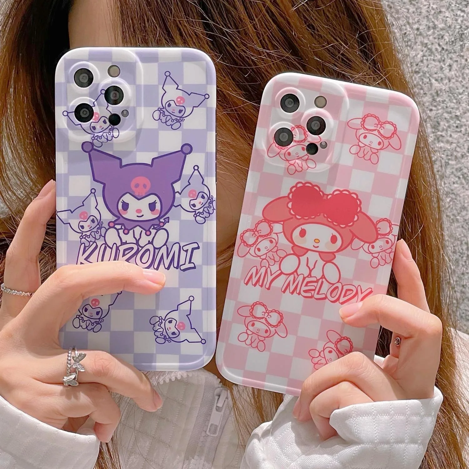 

Sanrio Kuromi Cute Cartoon Phone Cases For iPhone 13 12 11 Pro Max XR XS MAX X 7/8Plus SE 2022 Y2KGirl Soft Silicone Cover Gift