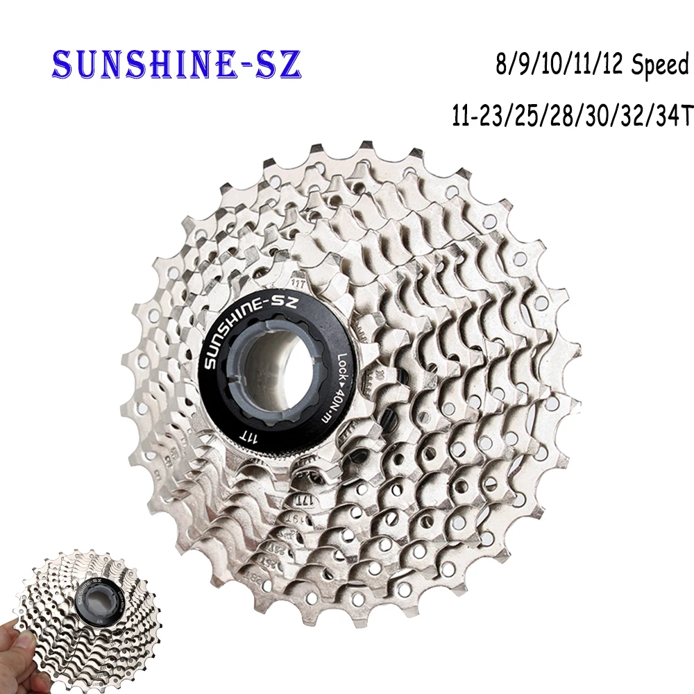 

Road Bike 8 9 10 11 12 Speed Cassette 23/25/28/30/32/34T Mountain Bicycle Freewheel 9v 10v 11v Bike Sprocket for SHIMANO SRAM