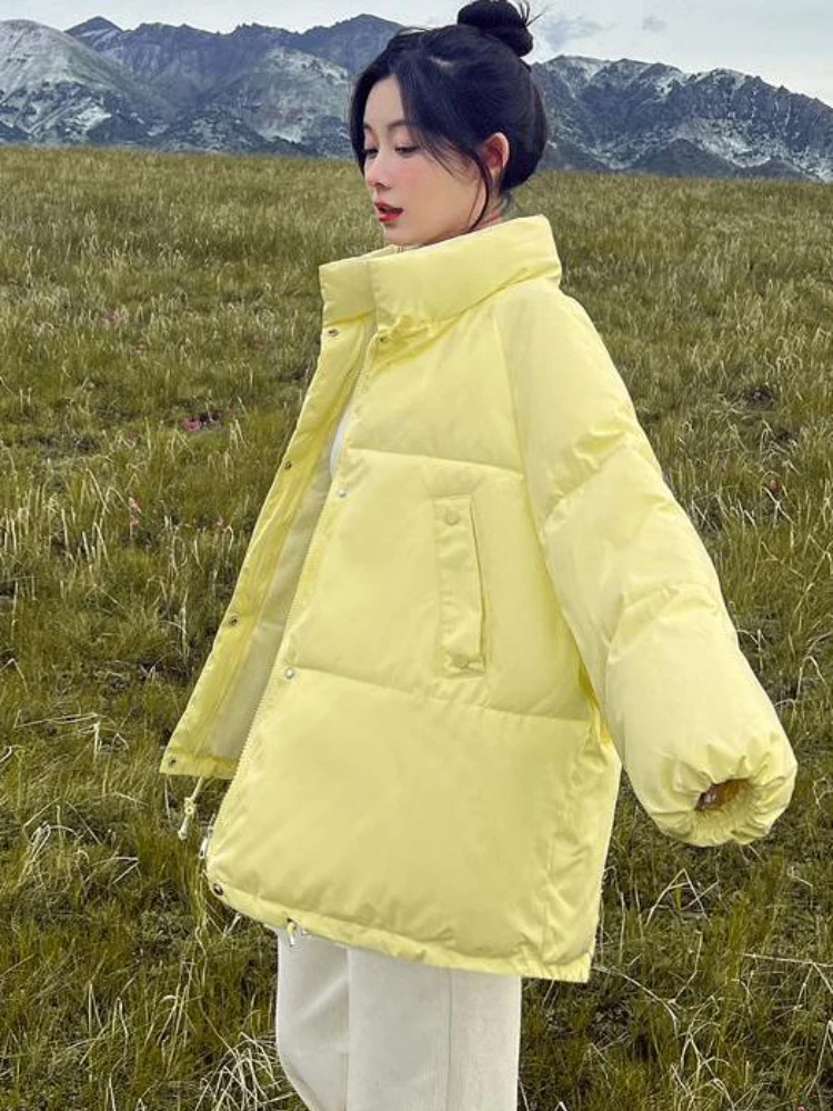 Winter Jacket Women Parkas 2022 New Snowsuit Fashion Long Sleeves Loose Korean Coats 5 Colors Female Bread Clothes