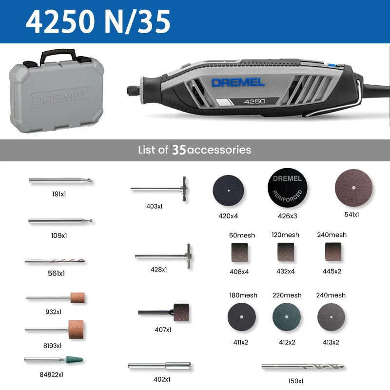 

Dremel 3000 Мини-шлифмашина с 10 аксессуарами 220В