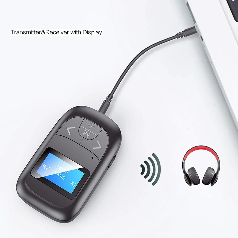 

USB Stereo Music Wireless Adapter T14 LED Display Bluetooth-compatible 5.0 Audio Transmitter Receiver AUX Jack for Car PC