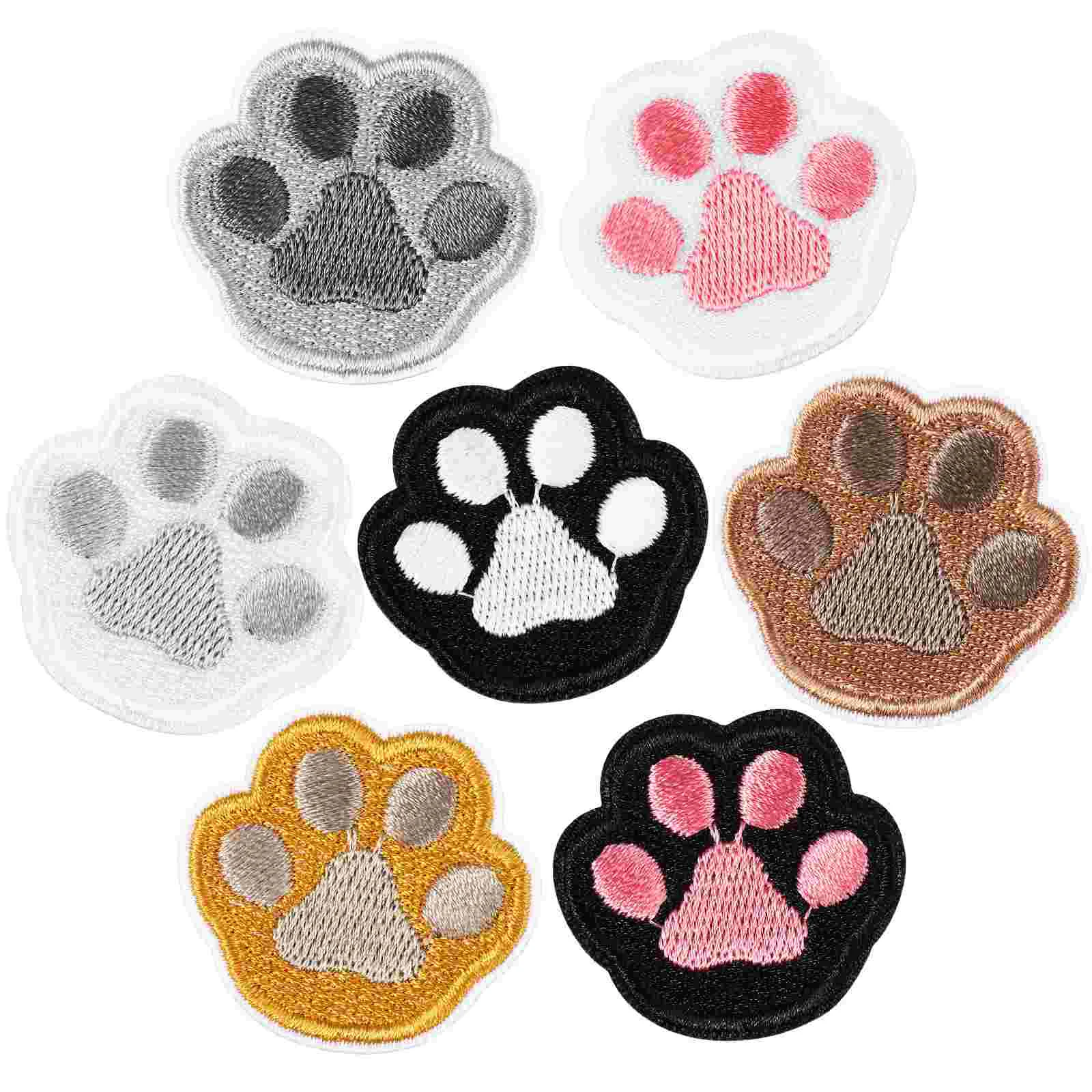 

7 Pcs Creative Lovely Paw Pattern Attractive Iron-on Applique Applique Clothes Repair Iron-on for Clothing